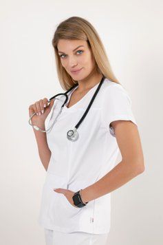 Стрейчева медична куртка Сідней, біла 46 2000000476117 фото
