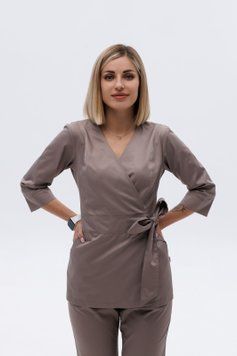 Медична куртка Моріока 3/4, Темний-капучіно 46 2000000521473 фото